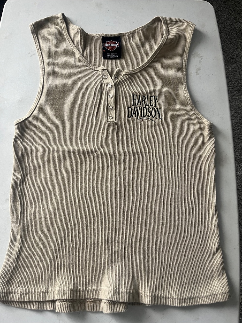 Harley-Davidson women’s Ribbed Henley Tank Top
